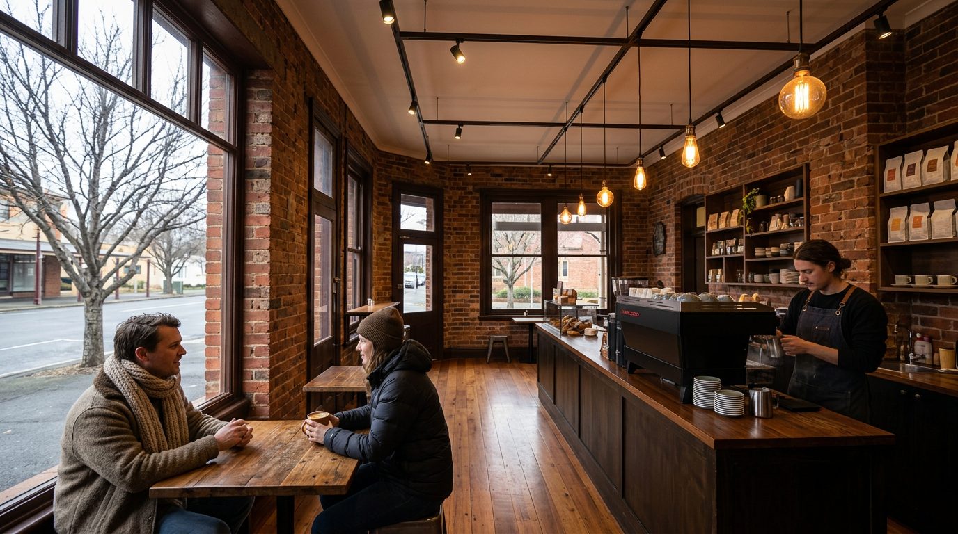 AI-generated cafe hero image