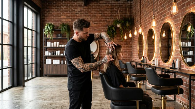 AI-generated hair salon hero image